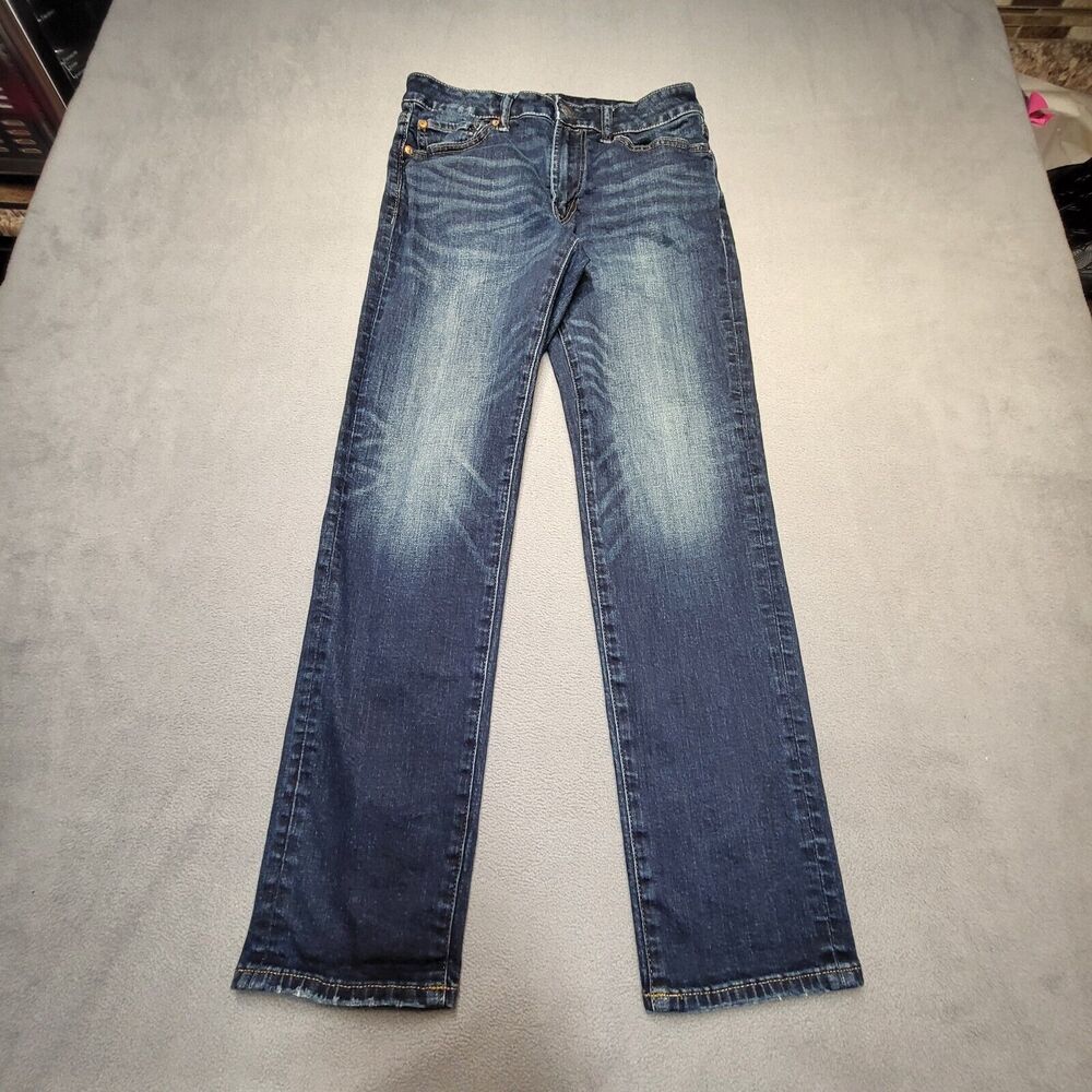 American Eagle Jeans Mens 28x29 Blue Slim Straight Distressed Stretch Denim
